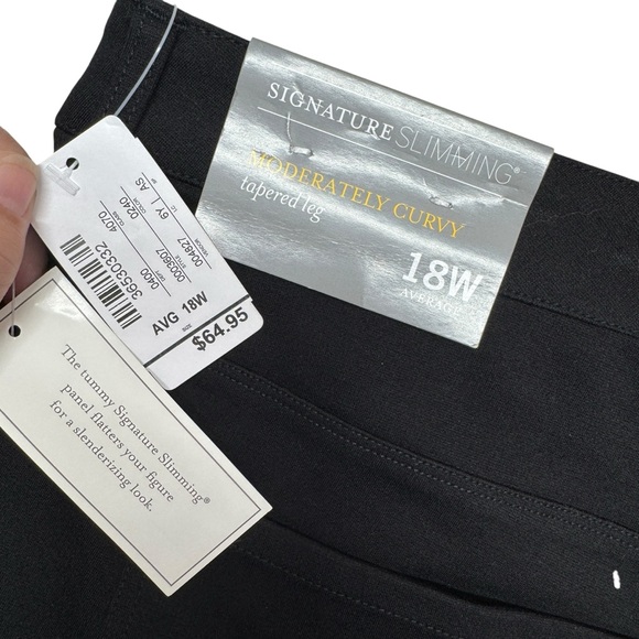 NWT CJ Banks Signature Slimming Moderately Curvy Tapered Leg Black Pants sz 18W - Picture 5 of 12